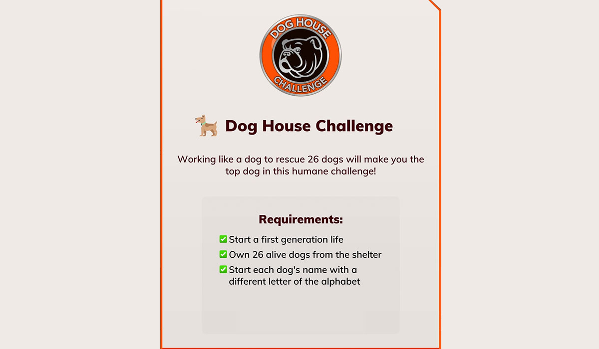 Exigences du Dog House Challenge dans BitLife
