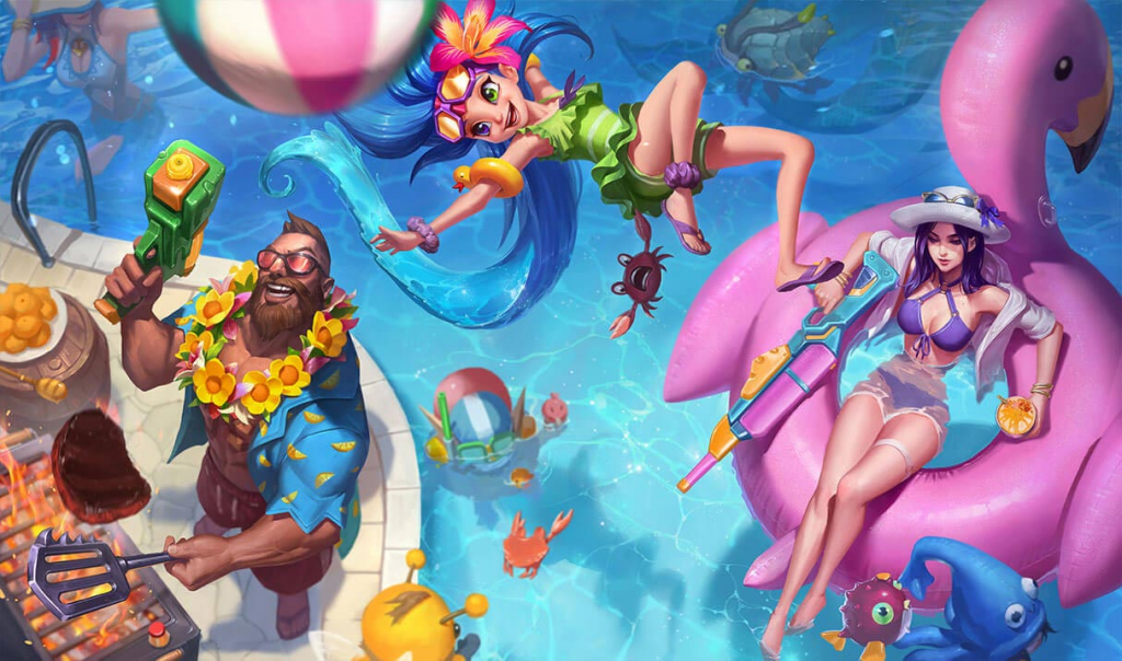 League of Legends Pool Party Skinline Collection 2020