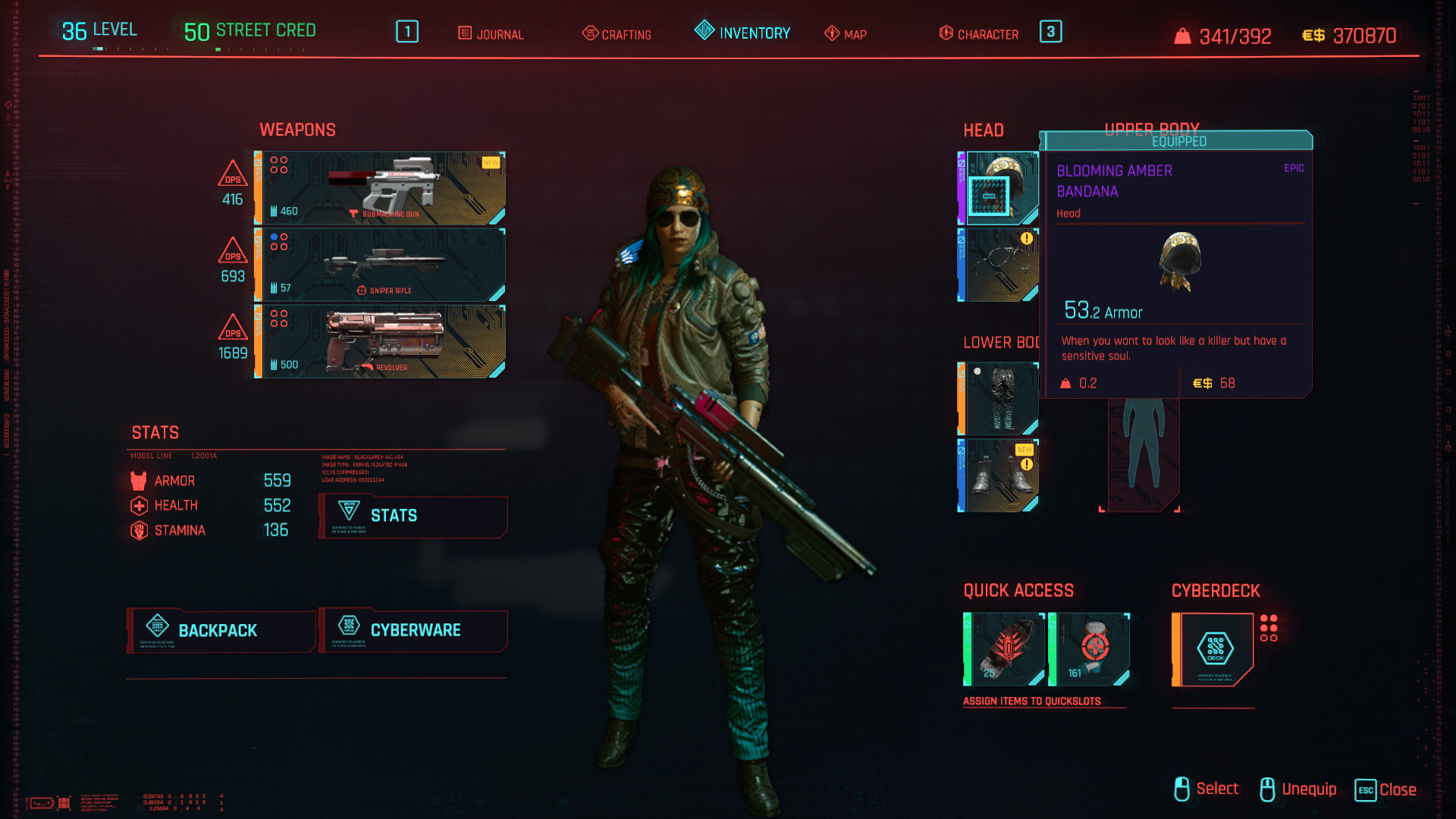 Tous les vêtements légendaires et emblématiques de Cyberpunk 2077 - Blooming Amber Bandana