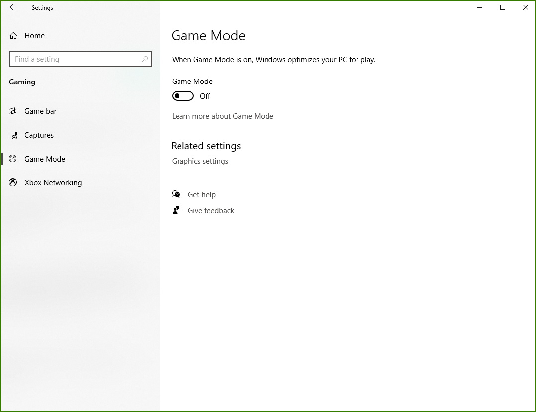 Rust Settings Max FPS - Mode de jeu Windows désactivé 