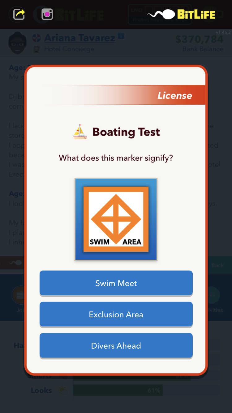 Comment obtenir une licence de navigation dans BitLife - Question d'examen 6