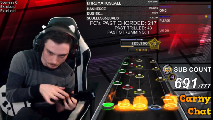 Twitch streamer Full Combos la chanson la plus difficile de l'histoire de Guitar Hero
