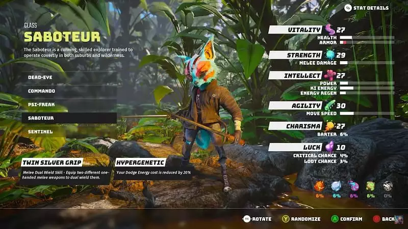 Guide des classes Biomutant Quelle classe est la meilleure pour les saboteurs débutants