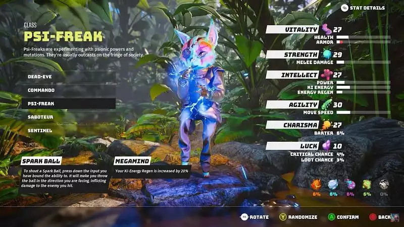 Guide des classes de biomutants Quelle classe est la meilleure pour les débutants psi-freak