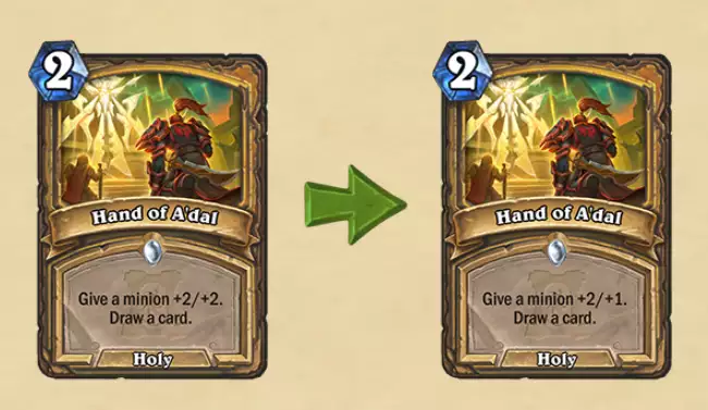 Hearthstone 20.4 Patch Notes nerfs change Hand of A dal