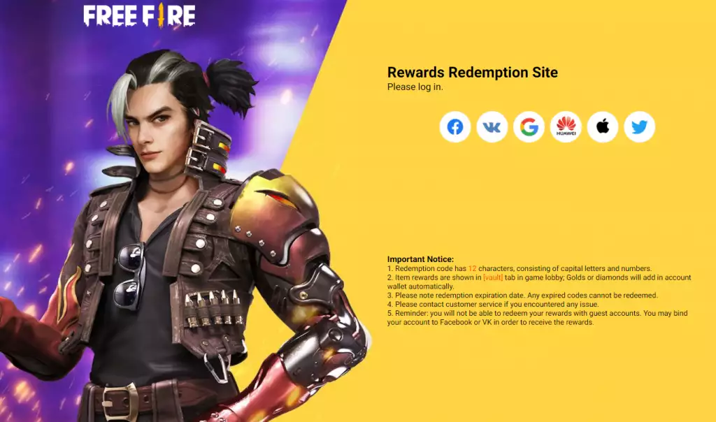 Garena Free Fire 3 juin échangez des codes et des récompenses