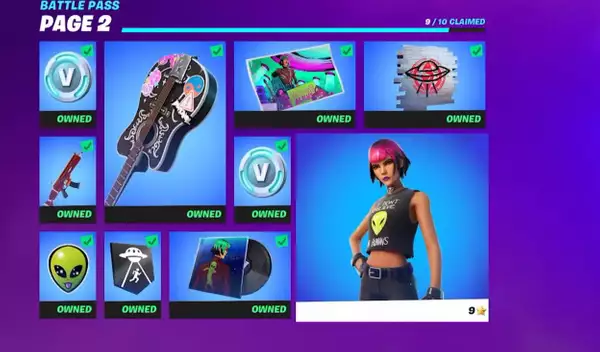 Fortnite Chapter 2 Saison 7 Battle Pass invasion tous les skins cosmétiques bataille étoiles récompenses déverrouille la date de fin du prix