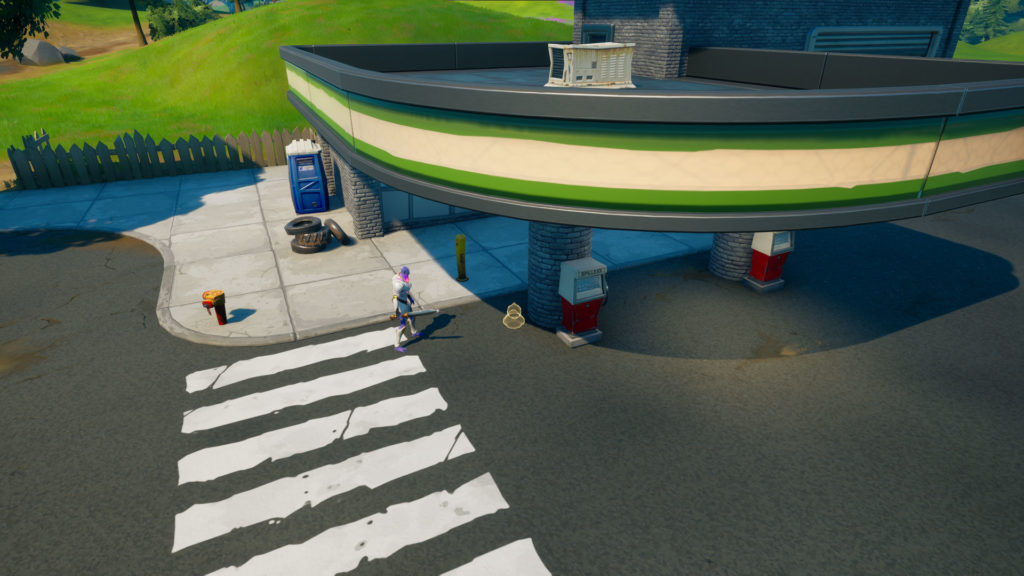 Emplacement du canard en caoutchouc de la saison 7 de Fortnite Chapter 2 dans la station-service de Pleasant Park