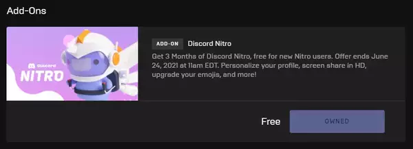 Utiliser le contrôle Epic Games Store discord gratuit nitro comment faire