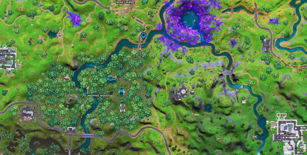 Où trouver un Dead Drop dans Weeping Woods sur la carte Fortnite