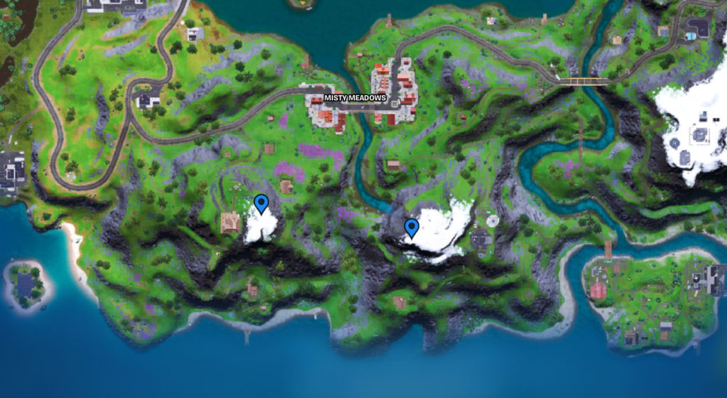 Fortnite: Où placer les appareils de communication Alien Light sur la carte des sommets des montagnes