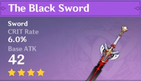 Genshin Impact L'épée de l'épée noire