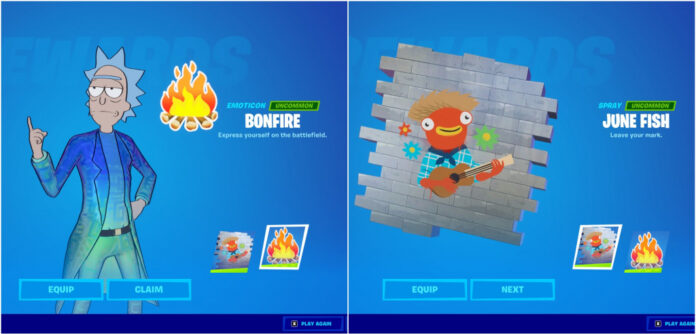 Code d'échange Fortnite (juin 2021): obtenez un spray de poisson de juin gratuit, une émoticône de feu de joie
