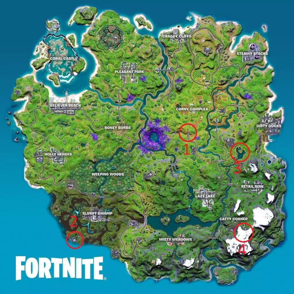 Les meilleurs spots d'atterrissage de la carte de la saison 7 de Fortnite