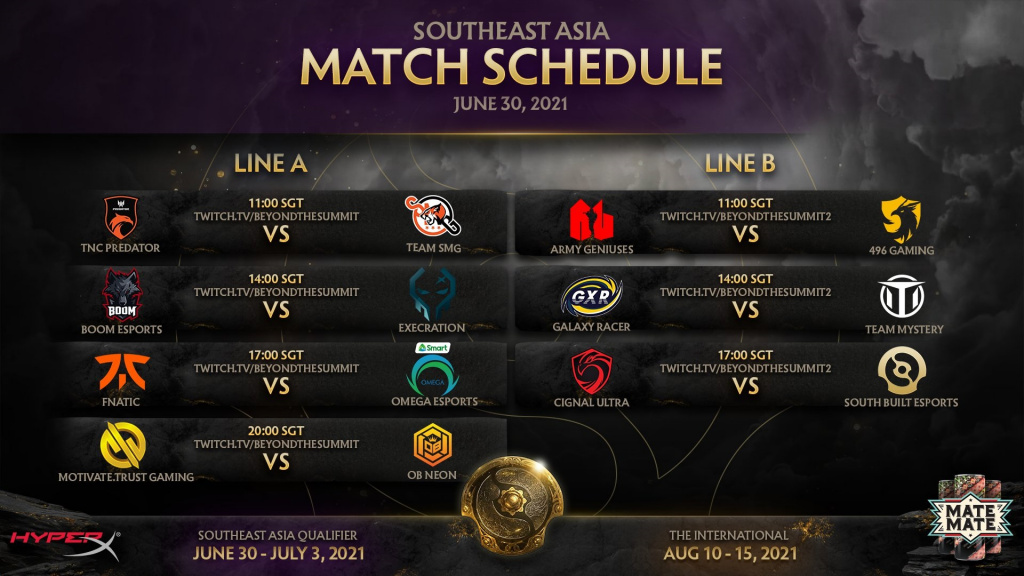 calendrier des qualifications de la mer ti10 dota 2