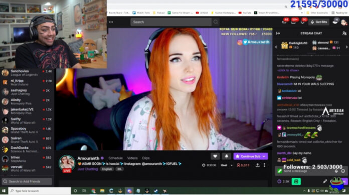 Amouranth: la critique de xQc sur la méta du spa était une distraction des streams gamba
