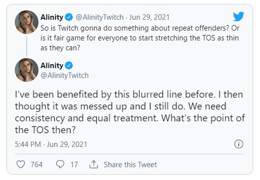 alinity tic twitter réponse indiefoxx amouranth bain à remous meta