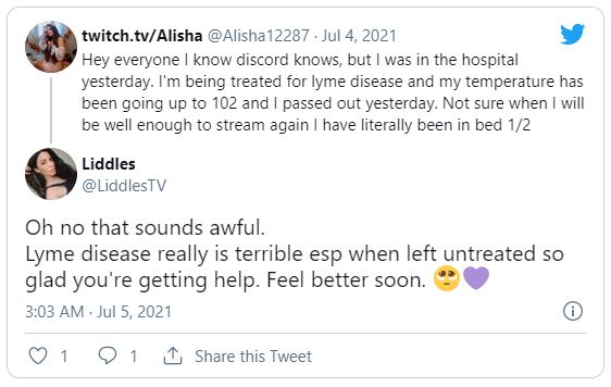 alisha twitch streamer maladie de lyme