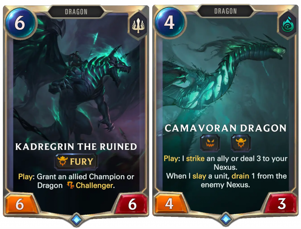 Cartes Legends of Runeterra Ruination Kadregrin le dragon de Camavoran en ruine