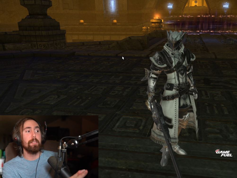 asmongold twitch final fantasy le personnage ressemble à un power ranger blanc