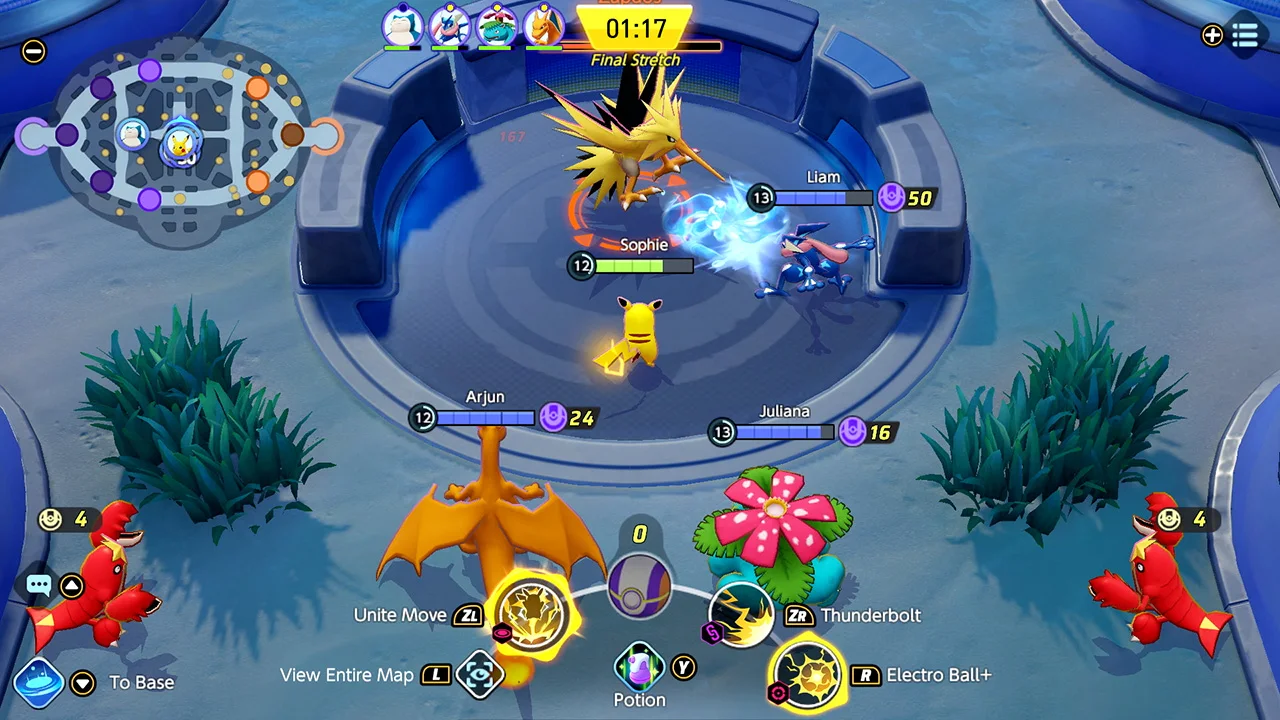 Capture de gameplay de Pokémon Unite