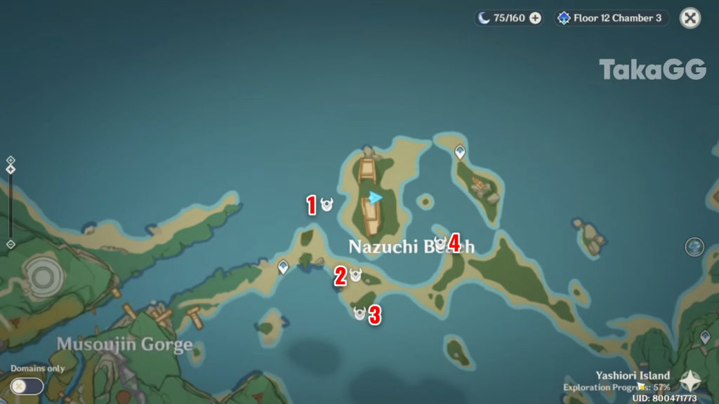 Détruire les quatre camps ennemis sur la plage de Nazuchi