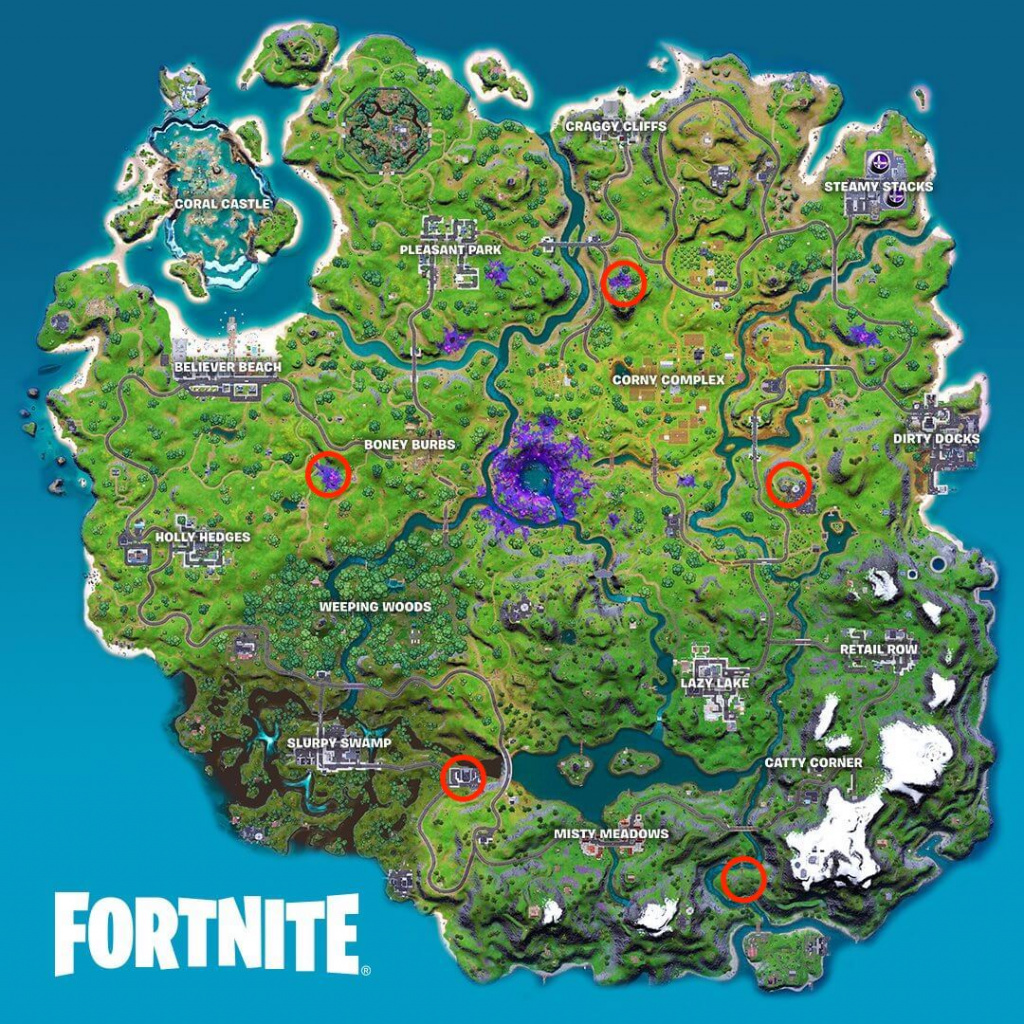 Carte des artefacts extraterrestres de la semaine 8 de fortnite