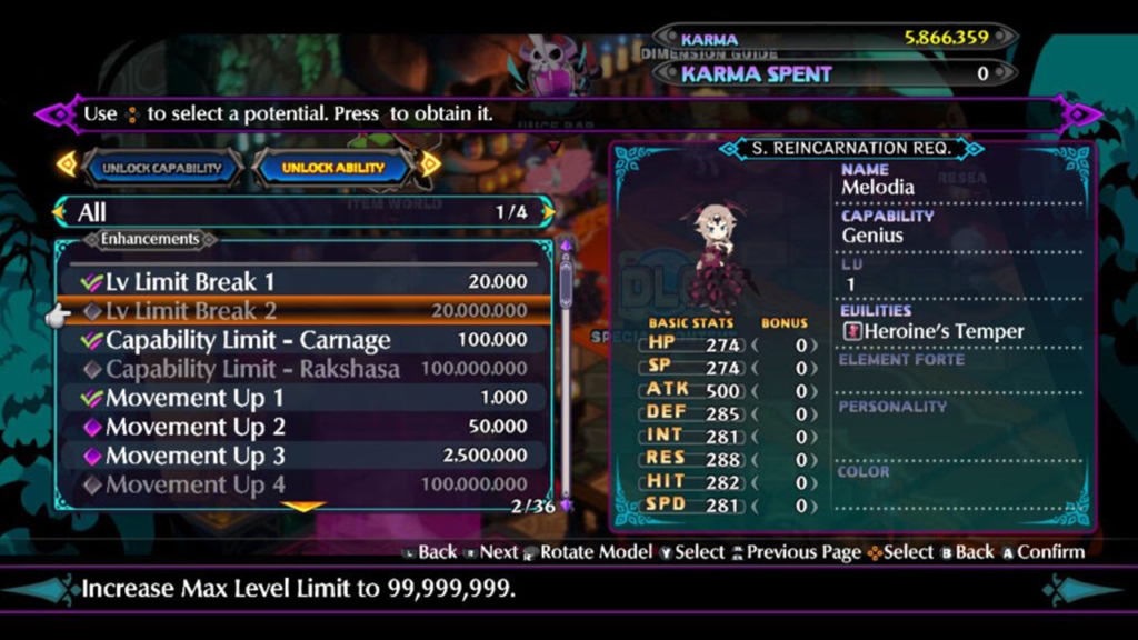 Comment augmenter le niveau maximum dans Disgaea 6