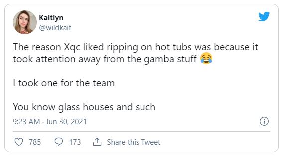 amouranth tweet xqc twitch gamaba stream drame