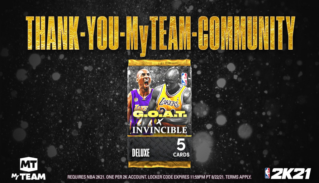 Code de casier invincible NBA 2K21 MyTeam GOAT X