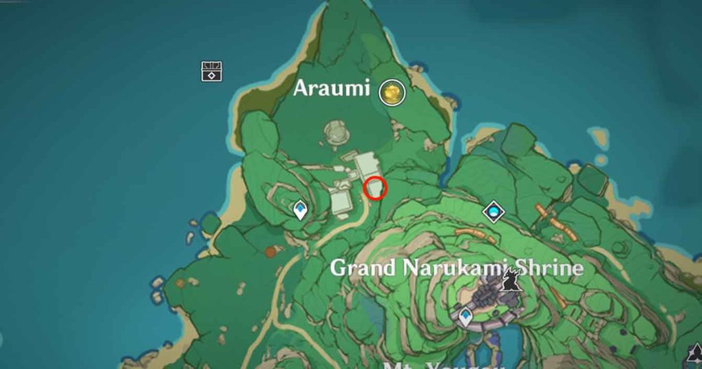 Trésor spécial Genshin Impact Emplacement 1 - Araumi