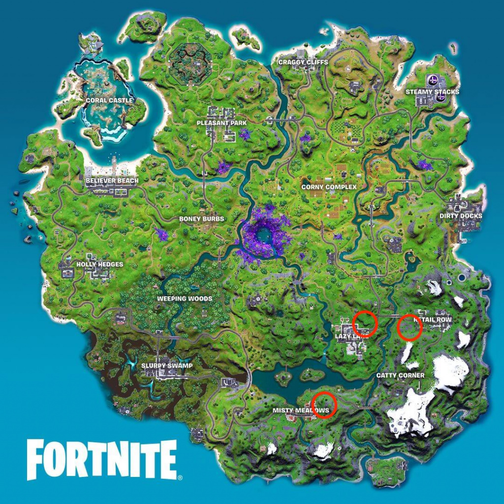 Carte des caméras vidéo Fortnite Place