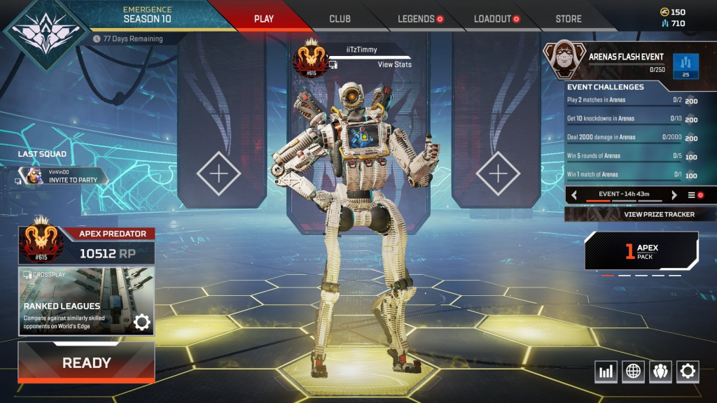 apex legends iitztimmy solo bronze prédateur classement 54 heures de flux twitch