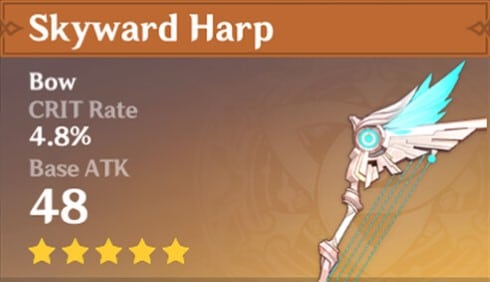 Genshin Impact Kujou Sara Skyward Harpe