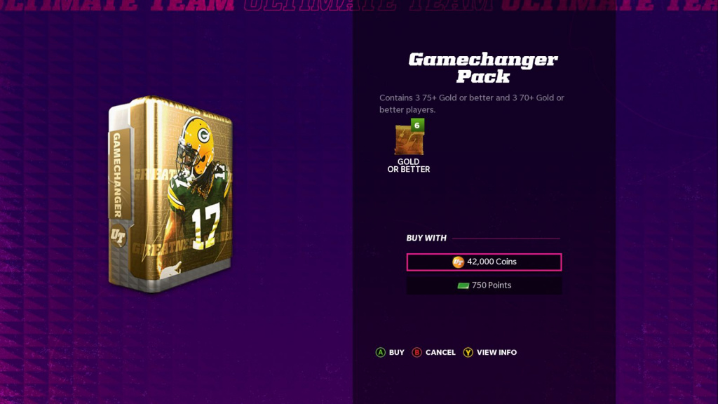 Marché des packs Madden 22 Gamechanger