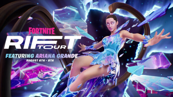 Fortnite live event times dates time start UK schedule Ariana grande Rift Tour