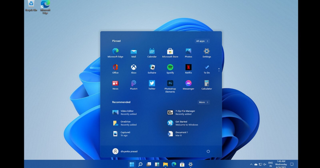 Le menu Démarrer de Windows 11 a été centré et comprend une toute nouvelle apparence