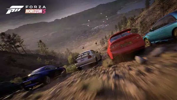 forza horizon 5 voitures course piste de terre horizon festival ligne d'arrivée