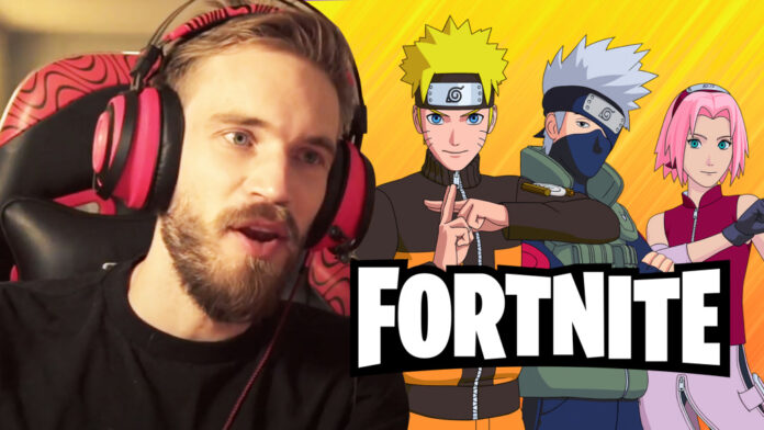 pewdiepie slams naruto fortnite collab ariana grande icon series