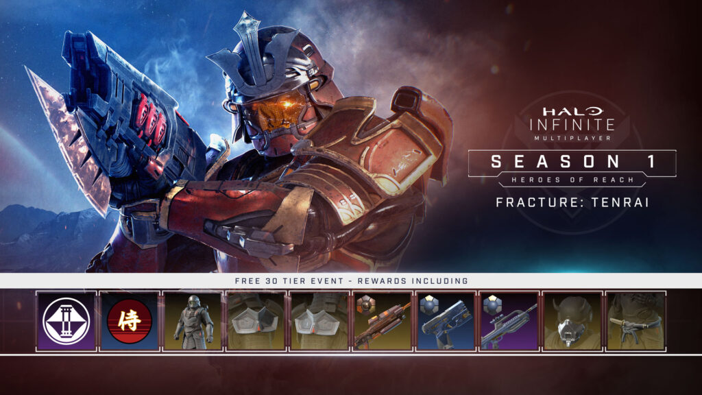 Le pass d'événement Halo Infinite Fracture Tenrai récompense le noyau d'armure légendaire Yoroi à tous les niveaux