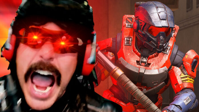 Dr Disrespect smashed his controller in Halo Infinite after aim assist stopped working. (Picture: YouTube)