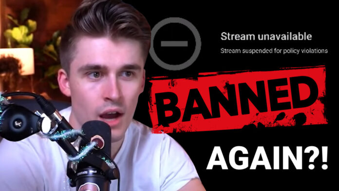 Ludwig was hit with another streaming policy violation ban on YouTube