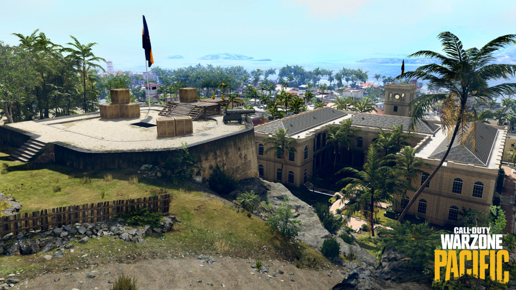 Vue du terrain de la carte COD Warzone Pacific