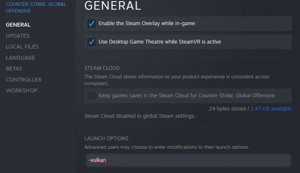 CS:GO vulkan support api comment activer la dernière mise à jour de la valve Linux de la commande de lancement nouvelle