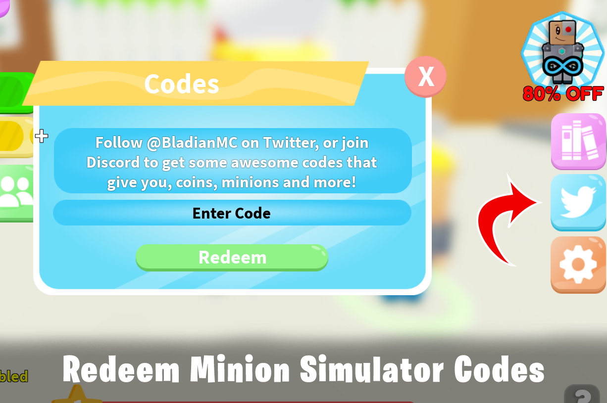 Codes d'utilisation du simulateur Minion