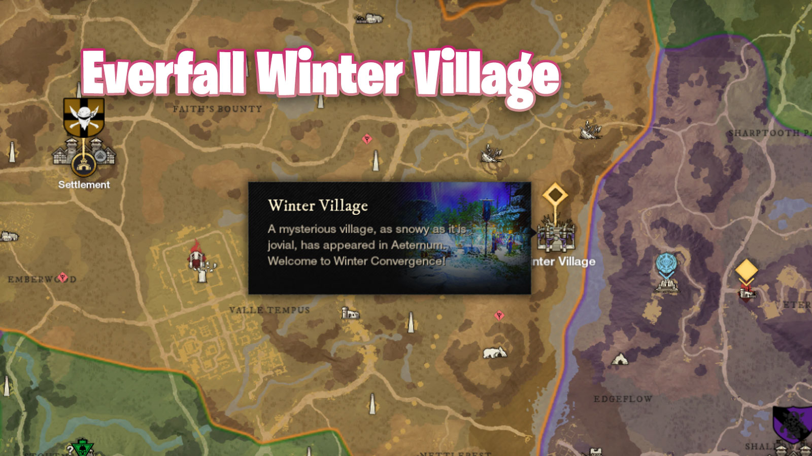 Tous les emplacements des villages d'hiver dans le Nouveau Monde - Everfall