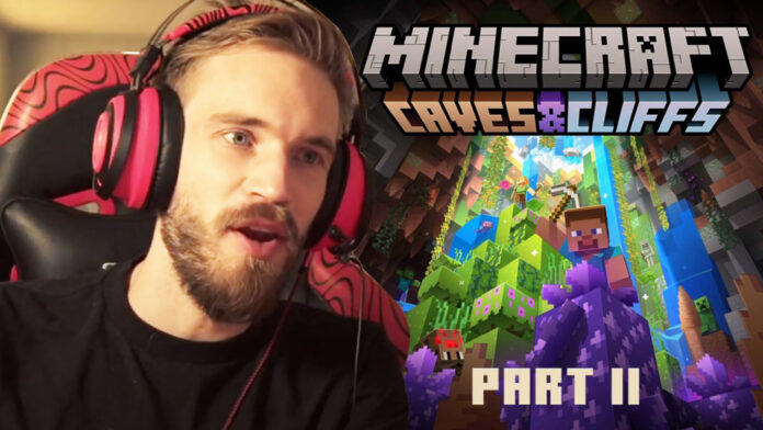 PewDiePie explored the new Minecraft Caves and Cliffs update after 6-month hiatus