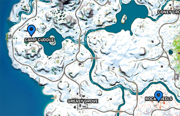 Carte des emplacements des bonhommes de neige Fortnite