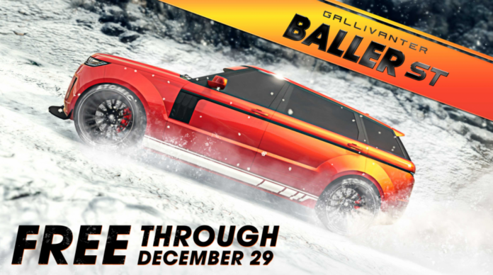 Claim Gallivanter Baller ST and Festive Care Package for free in GTA Online