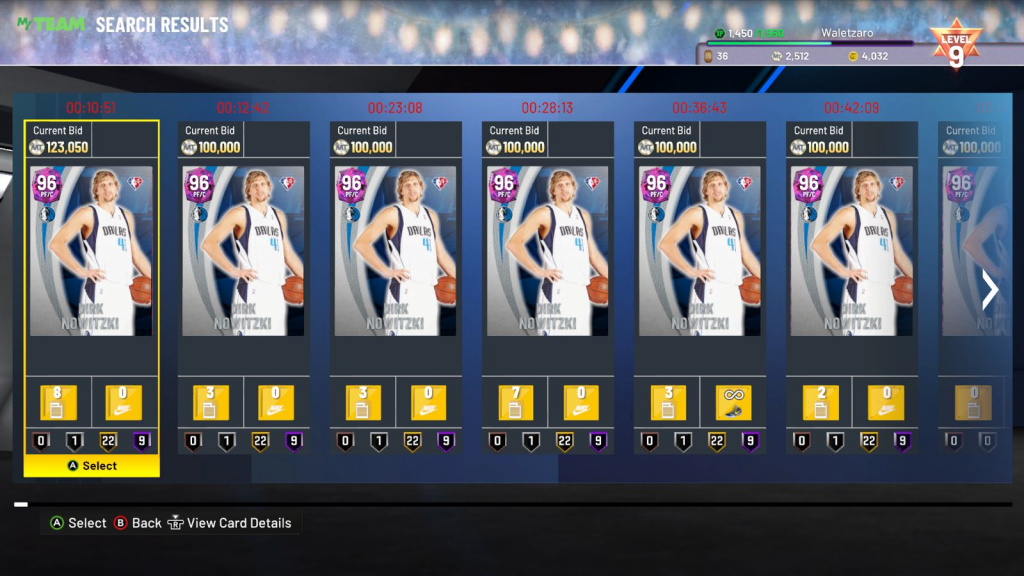 NBA 2K22 NBA75 IV Pack Annonces d'enchères Dirk